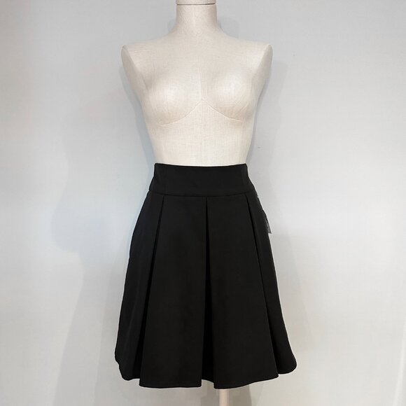 NEW High Waist Black Box Pleated Skirt Womens Size 4 with Pockets Short Dressy - Picture 4 of 8